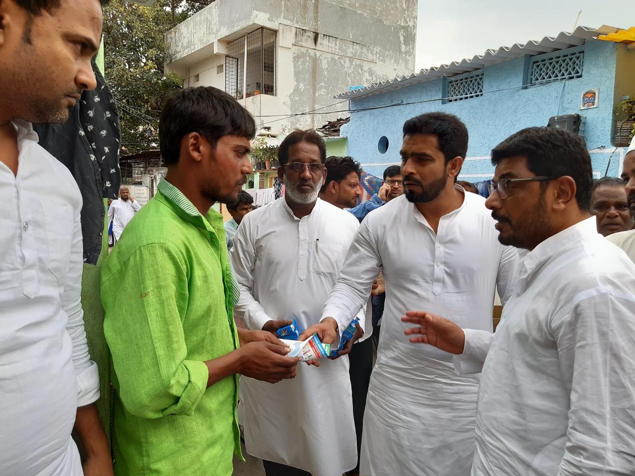 AIMIM MLA Jaffar Hussain Mehraj create awareness against COVID-19 and distributed hygiene products among General Public under Nampally Constituency