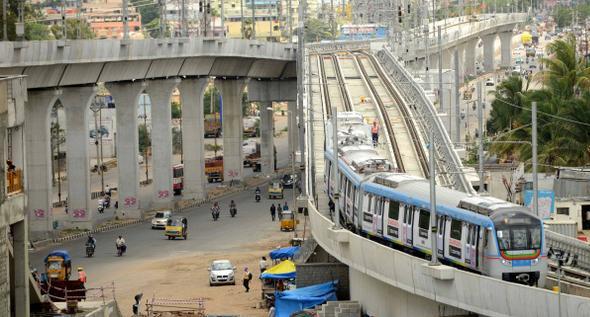 Metro rail will start between Miyapur,SR Nagar in June