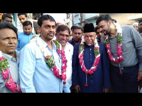 MIM candidate Syed Ahmed Pasha Qaudri conducts paidal daura in Yakutpura constituency