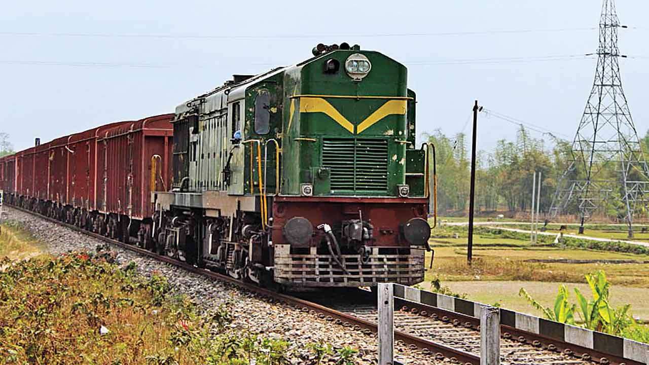 First limestone goods train sent to Lakheri in Bundi district