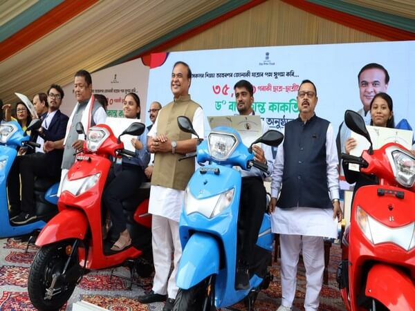 Assam CM distributes scooters to 11,250 students who scored over 80% in higher secondary exams