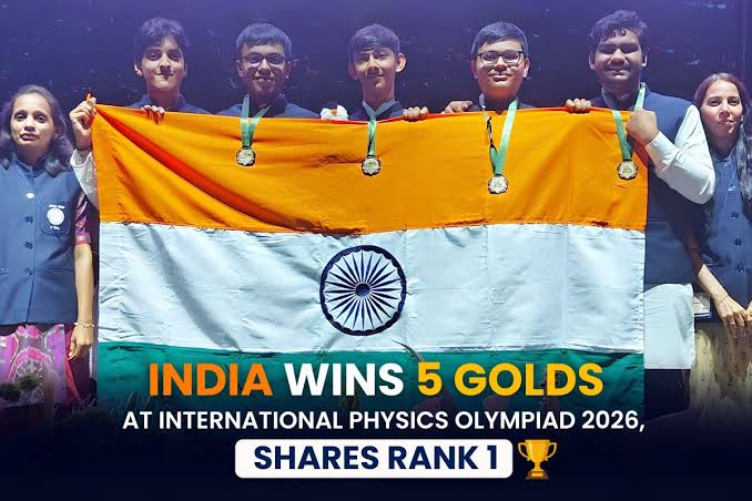 India wins 5 golds at International Physics Olympiad 2026, shares rank 1