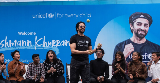 unicefindiaappointedbollywoodstarayushmannkhurranaasitsnationalambassador