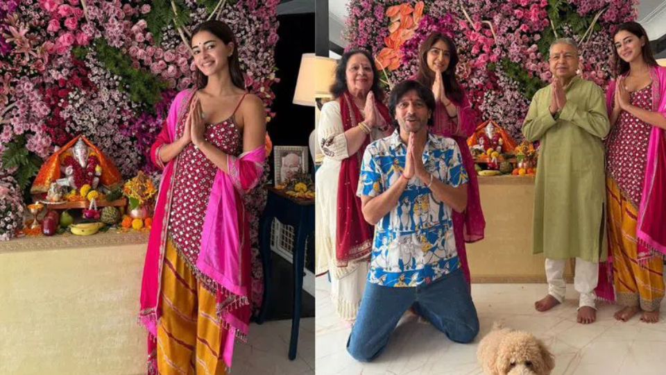 Ananya Panday welcomes Ganpati Bappa home with family