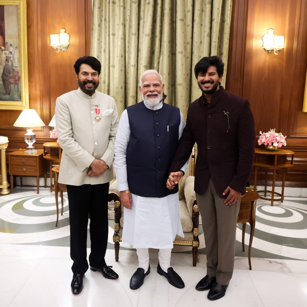 PM Modi meets Mammootty, family after Padma Bhushan honour
