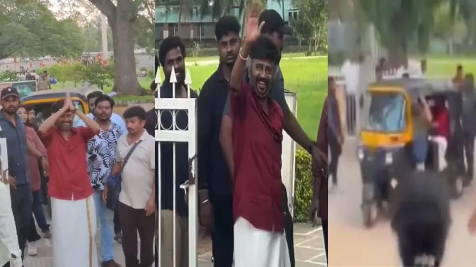 Rajinikanth Surprises Fans by Arriving on Set in an Auto-Rickshaw