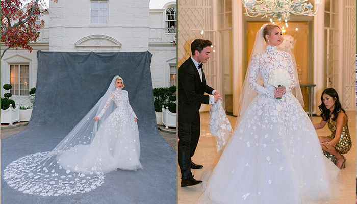 parishiltonstunsingorgeousdressesonweddingday