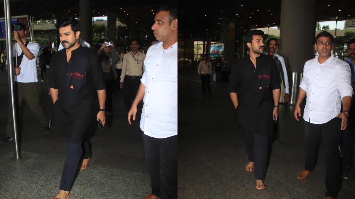 Ram Charan spotted walking barefoot at Mumbai airport, reason here