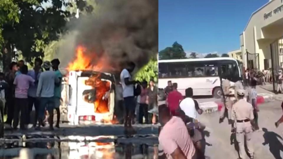 Lathi-charge as protesters attack vehicles in Zubeen death case