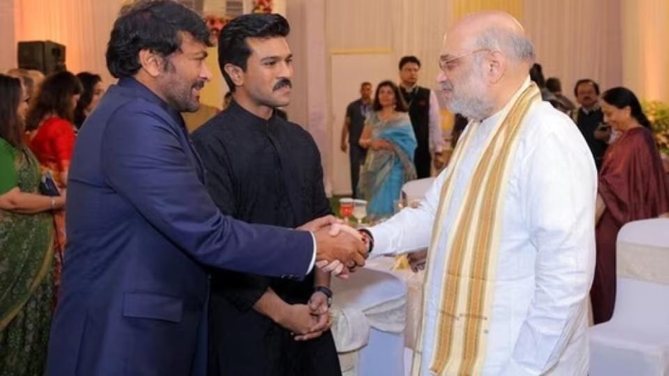 Chiranjeevi and Ram Charan attend dinner hosted by Amit Shah for Padma awardees