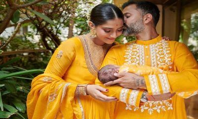 sonamkapoorandanandahujarevealbabyvayu’sfaceinlatestvideo