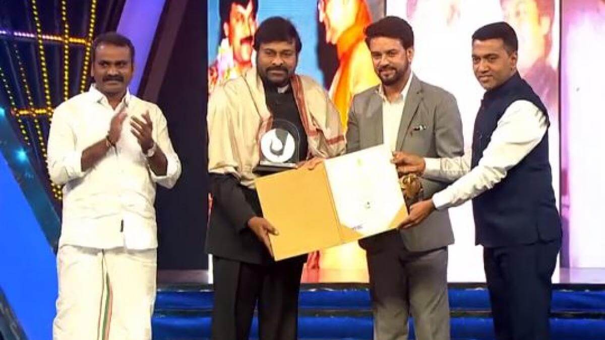 Megastar Chiranjeevi conferred with Indian Film Personality of the Year award at IFFI