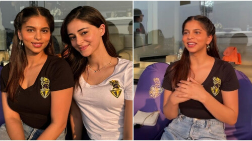 Suhana Khan, AbRam enjoy IPL match with Juhi Chawla at Eden Gardens