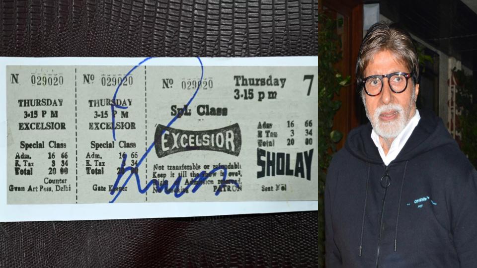 Amitabh Bachchan shares 50-year-old Sholay ticket