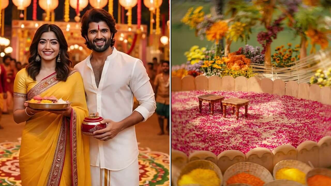 Vijay Deverakonda, Rashmika Mandanna share haldi ceremony glimpses