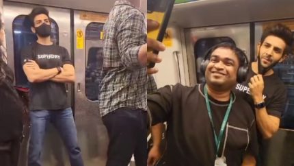 kartik-aaryan-takes-metro-ride-to-beat-traffic-clicks-selfie-with-fans