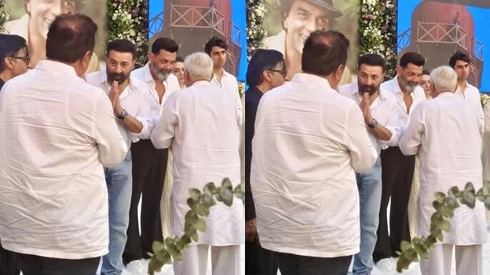 Sunny Deol, Bobby Deol meet fans outside Dharmendra