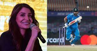 Anushka Sharma cheers as Virat Kohli hits his 53rd ODI century in Raipur