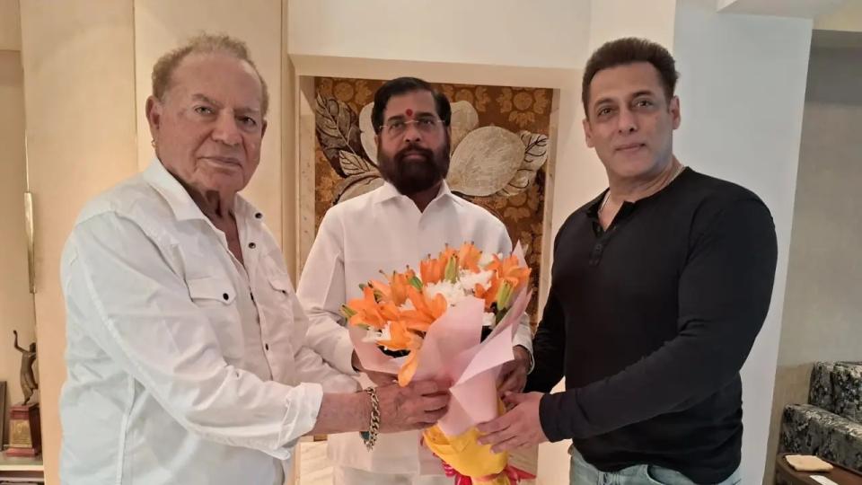 Maharashtra CM Eknath Shinde meets Salman Khan after firing incident