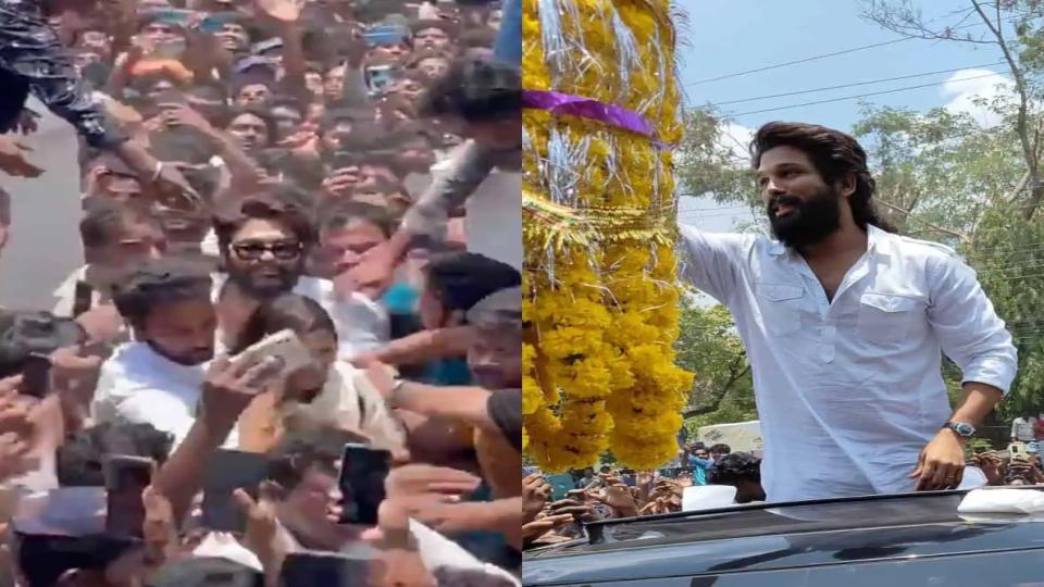 Fans go crazy as Allu Arjun visits Nandyal to support YSRCP candidate