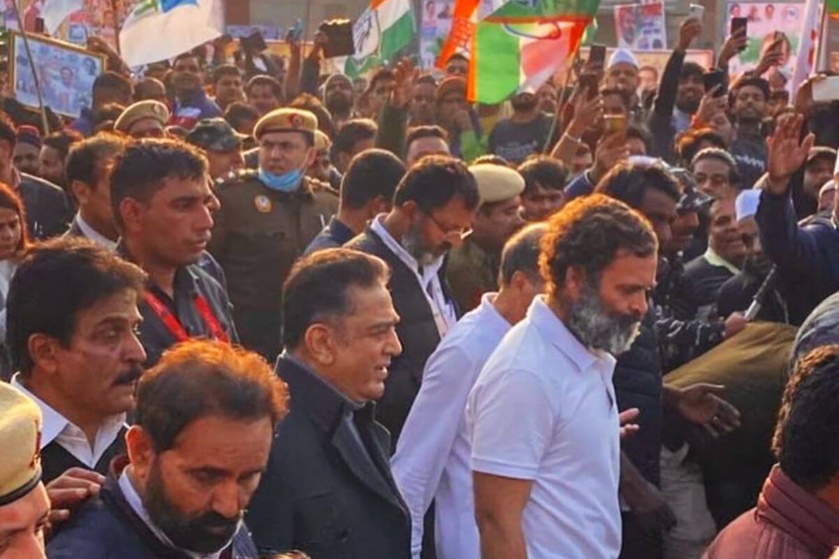 kamalhaasanjoinsrahulgandhibharatjodoyatrainnewdelhi