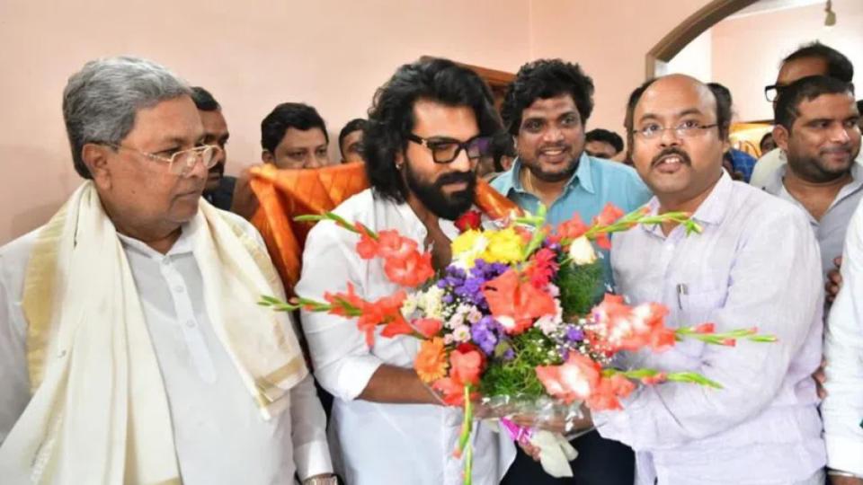 Ram Charan meets Karnataka CM Siddaramaiah in Mysore