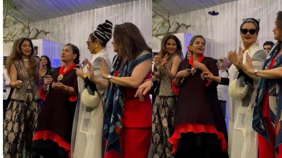 Rekha dances to ‘Kaisi Paheli Zindgani’ with Madhuri Dixit, Vidya Balan