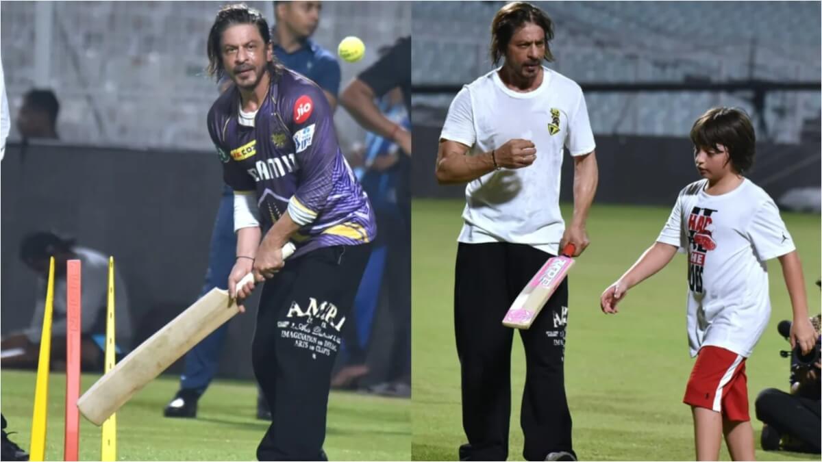 srk-joins-kkrs-practice-ahead-of-dc-clash-abram-bowls-wide-yorkers-to-rinku-singh