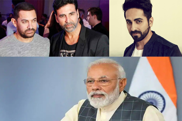 akshaykumaraamirkhanayushmannandotherssupportpmmodisvotingawarenesscampaign