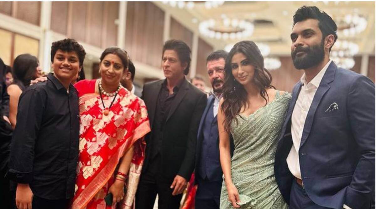 shahrukhkhanektakapoorravikisanattendsmritiirani’sdaughtershanelle’sweddingreception