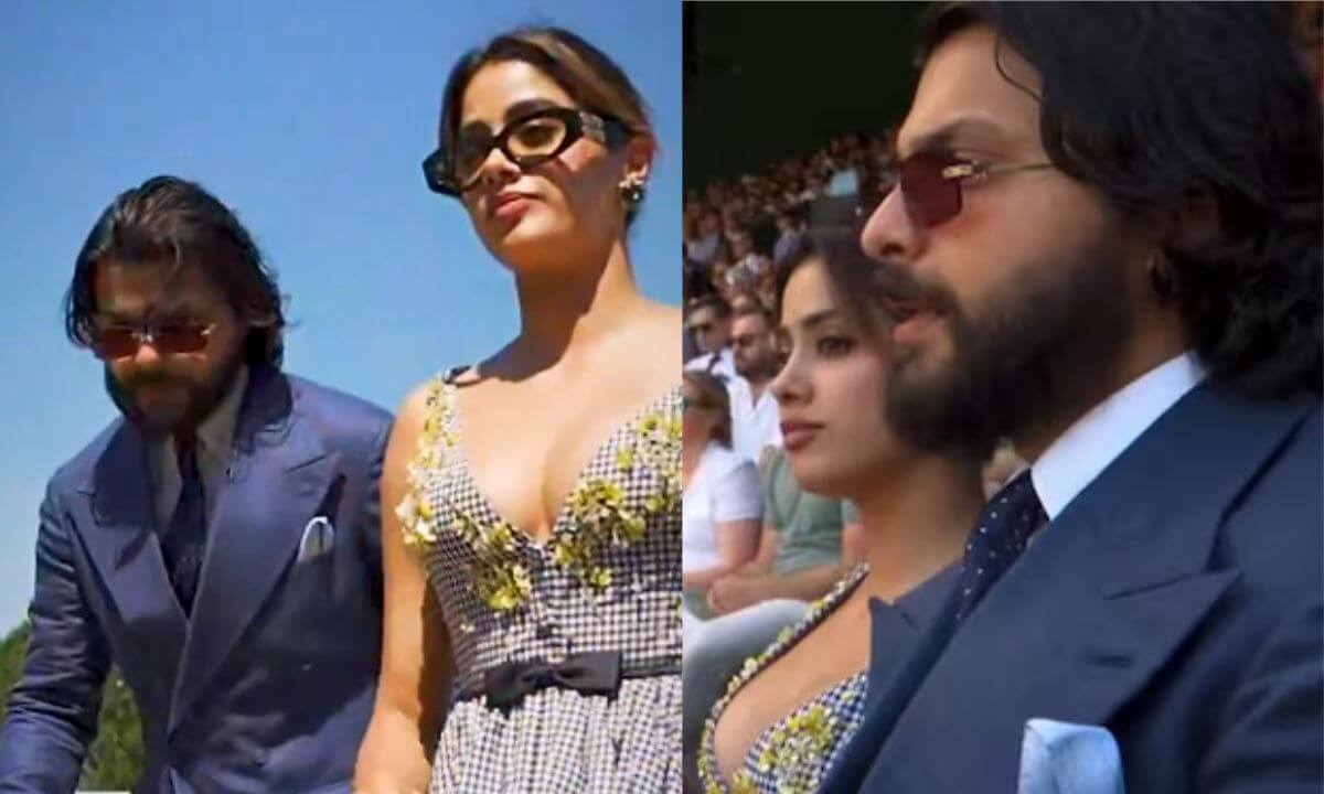 Janhvi Kapoor-Shikhar Pahariya serve style at Wimbledon 2025