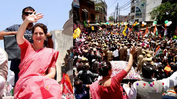Priyanka Gandhi Holds Roadshow In UP’s Saharanpur