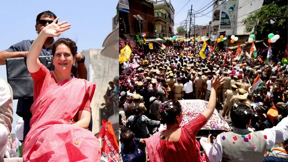 priyanka-gandhi-holds-roadshow-in-ups-saharanpur