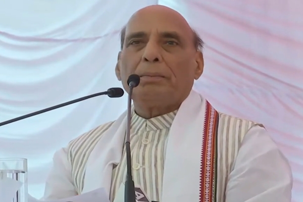 Rajnath Singh addresses a public meeting in Chapra