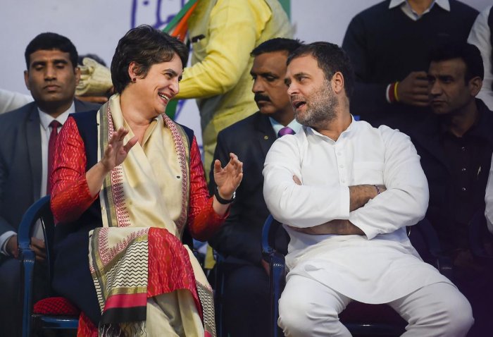 delhipolls:congressleadersrahulgandhiandpriyankagandhiaddresseselectionrallies