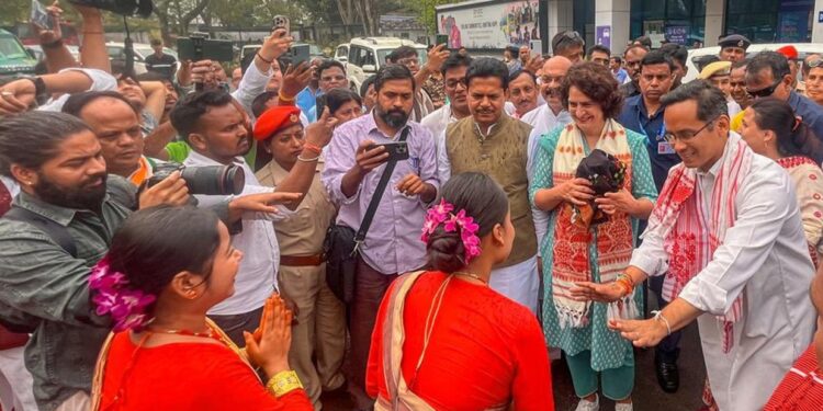 Priyanka Gandhi Campaigns In Jorhat