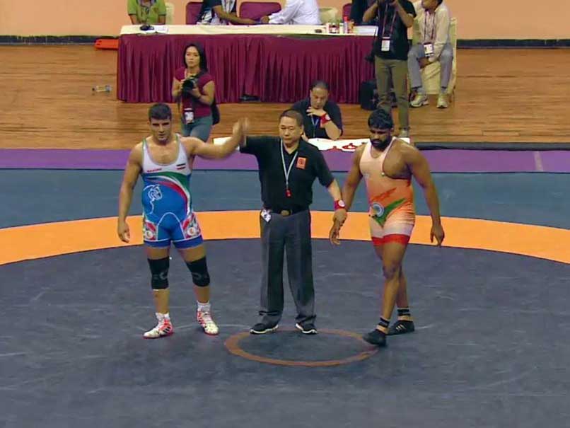 sumitkumartakessilveronfinaldayofasianwrestlingchampionship