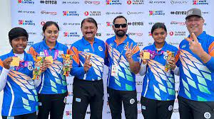 worldarcherychampionships:indianwomen’scompoundteamwinsfirstevergoldmedalatberlin