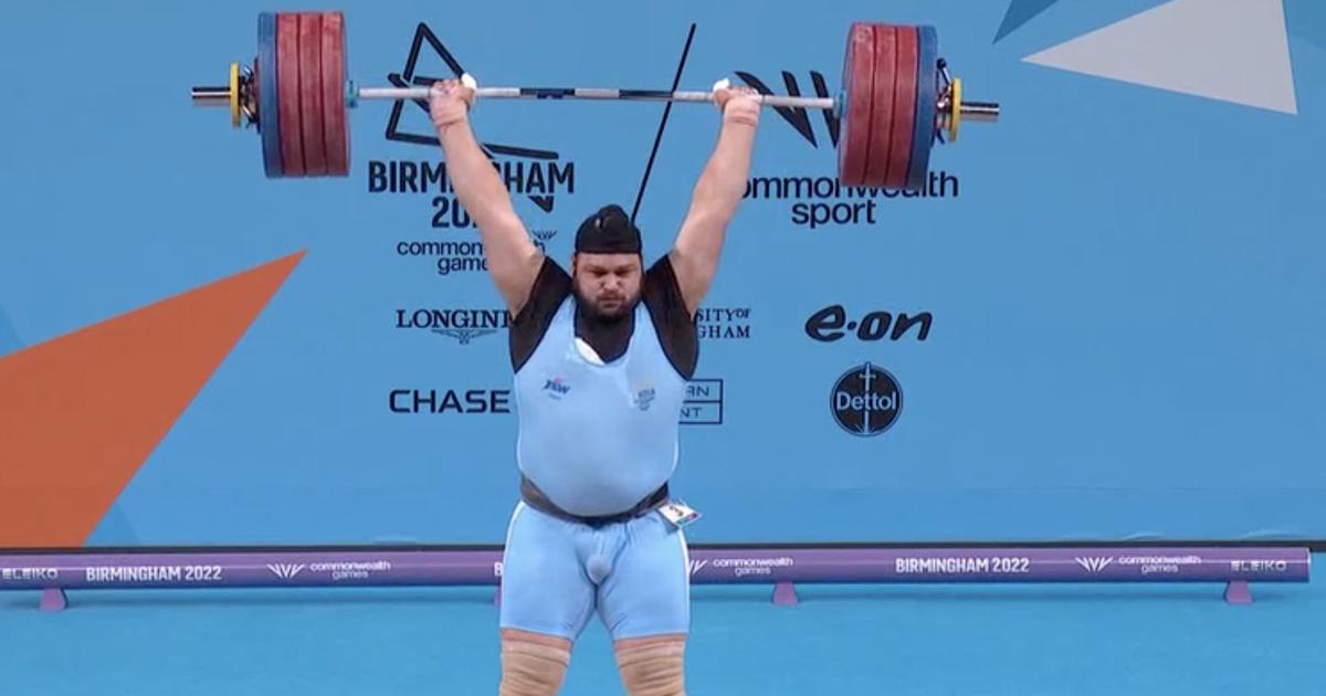 indianweightliftergurdeepsinghwinsbronzemedalinmens109pluskgfinalincwg2022