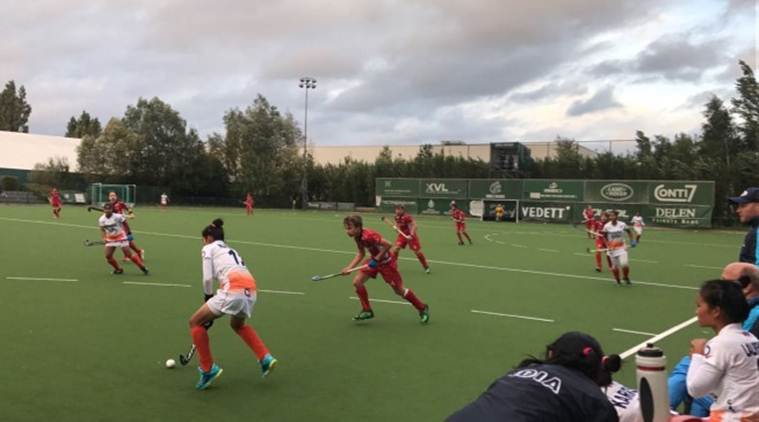 indianwomenshockeyteamplayout22drawagainstbelgium