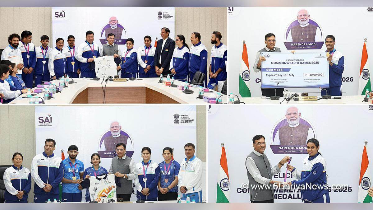 Mansukh Mandaviya felicitates Indian boxers for historic Commonwealth Games outing