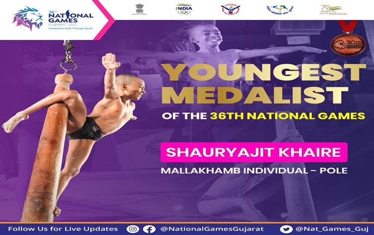 maharashtrabag3goldmedalsinmallakhambshauryajitkhairebecomesyoungestmedallistof2022games