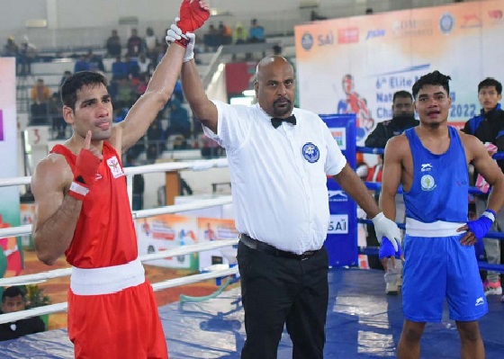 telangana’shussamuddinmarchesintoquarterfinalsofnationalboxingchampionship: