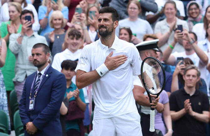 Novak Djokovic reaches 100th Wimbledon win after thrashing friend Miomir Kecmanovic