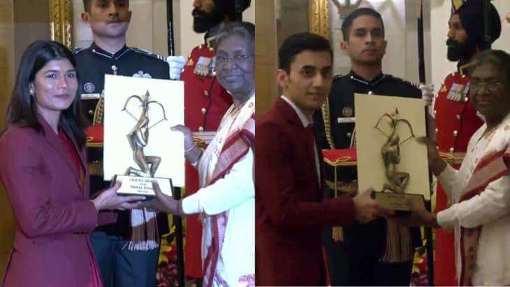 Lakshya Sen, Nikhat Zareen and others receive prestigious National Sports Awards