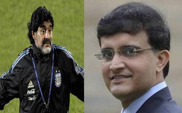 footballlegenddiegomaradonaexcitedtomeetsouravganguly