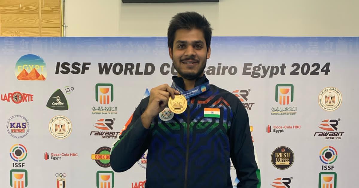 indianolympiandivyanshsinghpanwarwinsgoldinmensairrifleeventatissfworldcupincairo