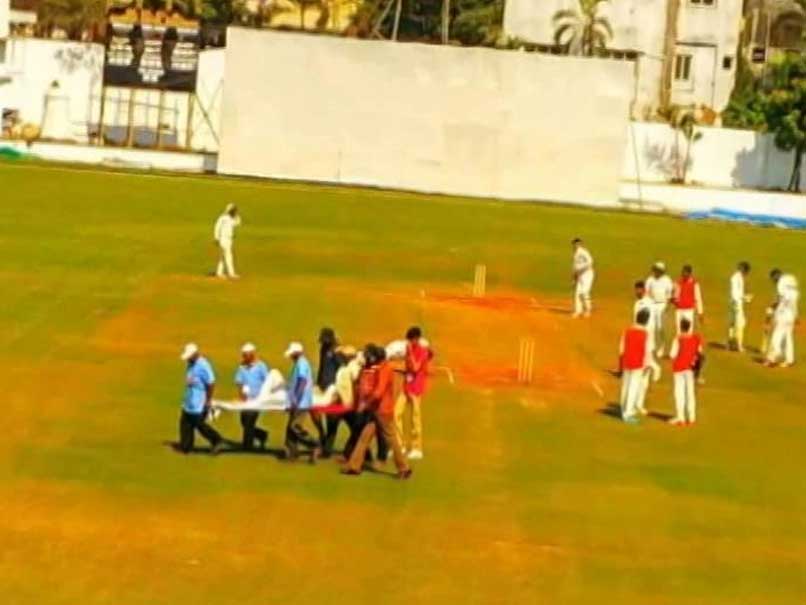 ranjitrophy:hyderabadplayertanmayagarwalhitonheadhospitalised