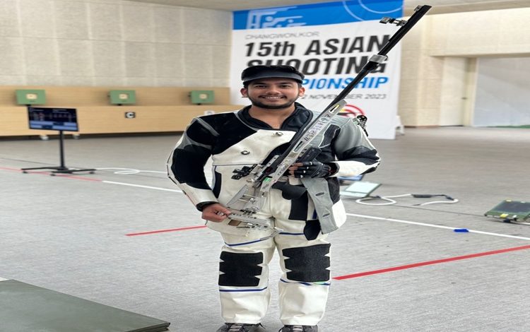 aishwarypratapsinghtomarwinsgoldmedalinmen’s50mrifle3positionsindividualeventatasianshootingchampionshipinchangwonsouthkorea