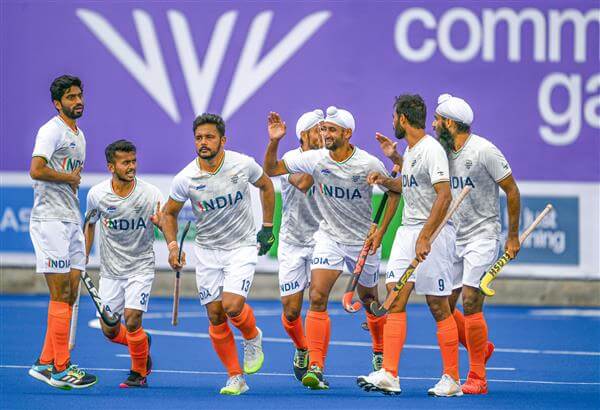 cwg2022:indiamenshockeyteamdefeatwales41bookplaceinsemifinals